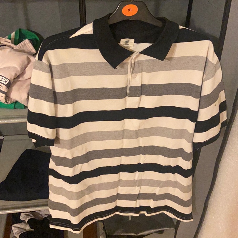 Striped Grayscale Polo Shirt